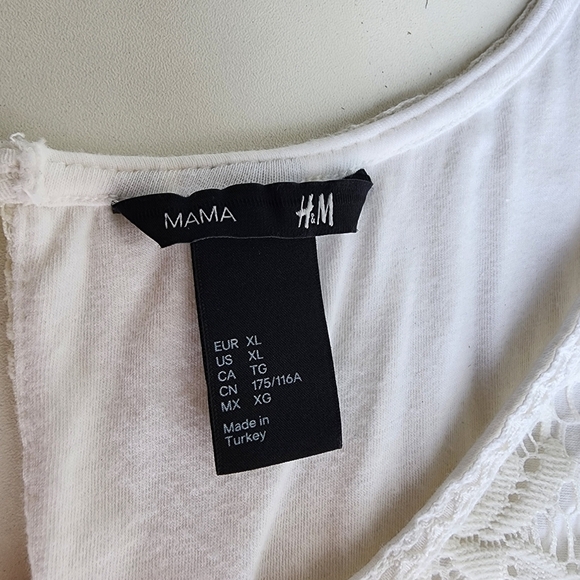 H&M MAMA Lace Stretch Sheath Dress Ivory White Sleeveless Maternity Sz XL - Picture 11 of 13